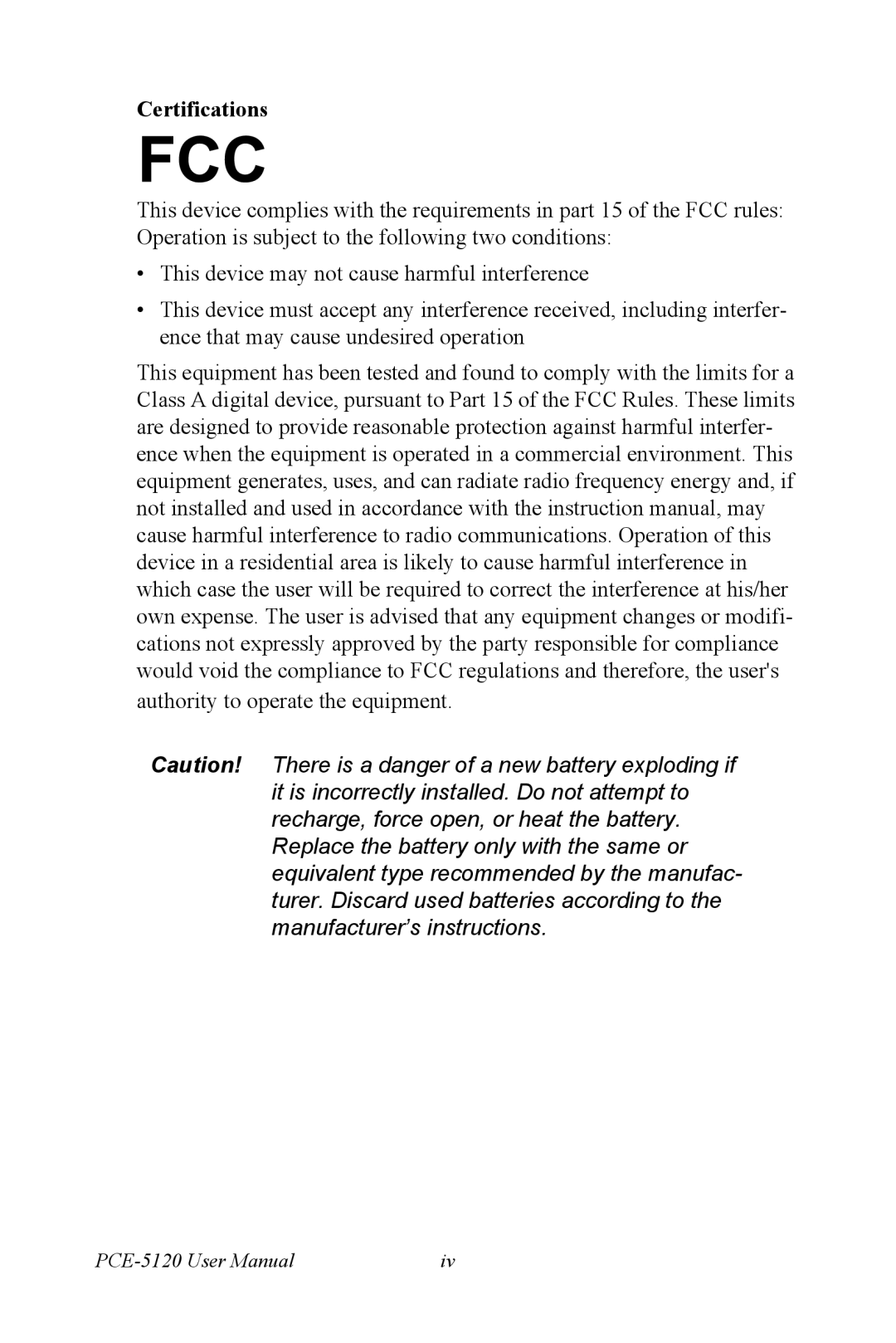 Advantech PCE-5120 user manual Certifications 