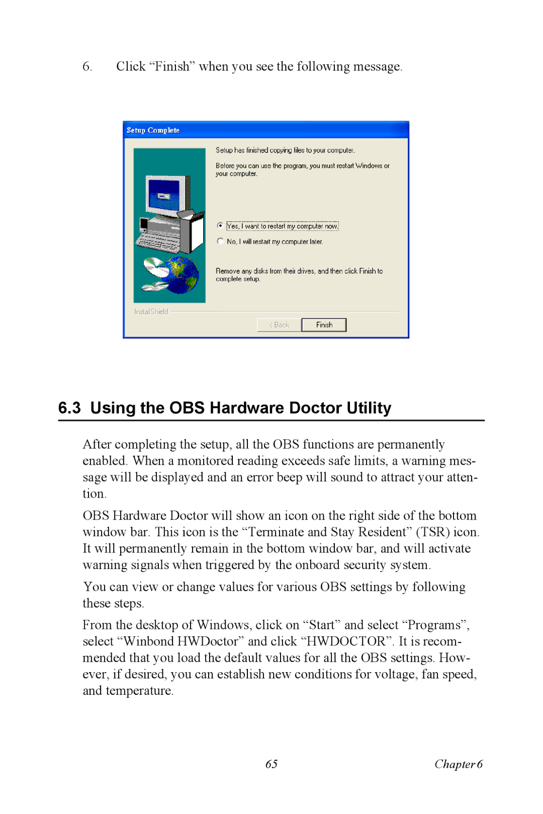 Advantech PCE-5120 user manual Using the OBS Hardware Doctor Utility 