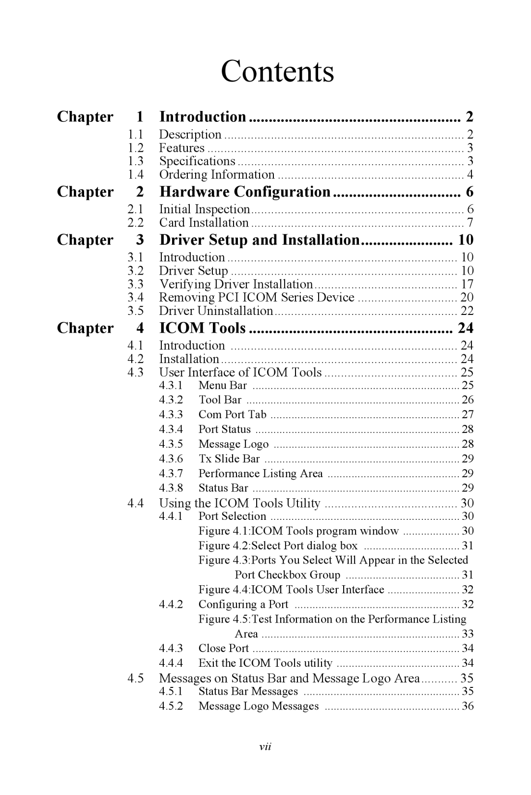 Advantech PCI-1625U user manual Contents 