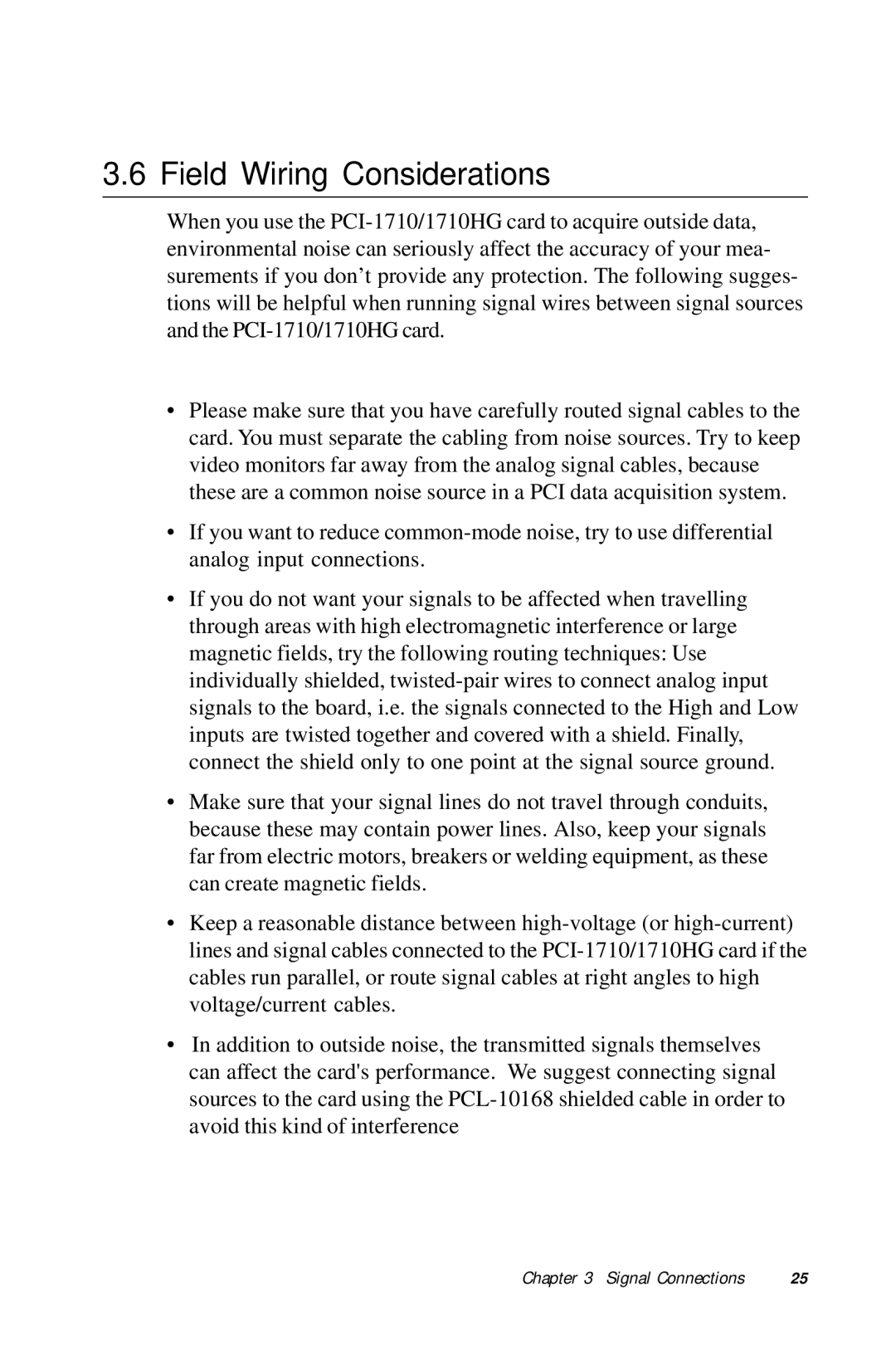 Advantech PCI-1710 user manual Field Wiring Considerations 