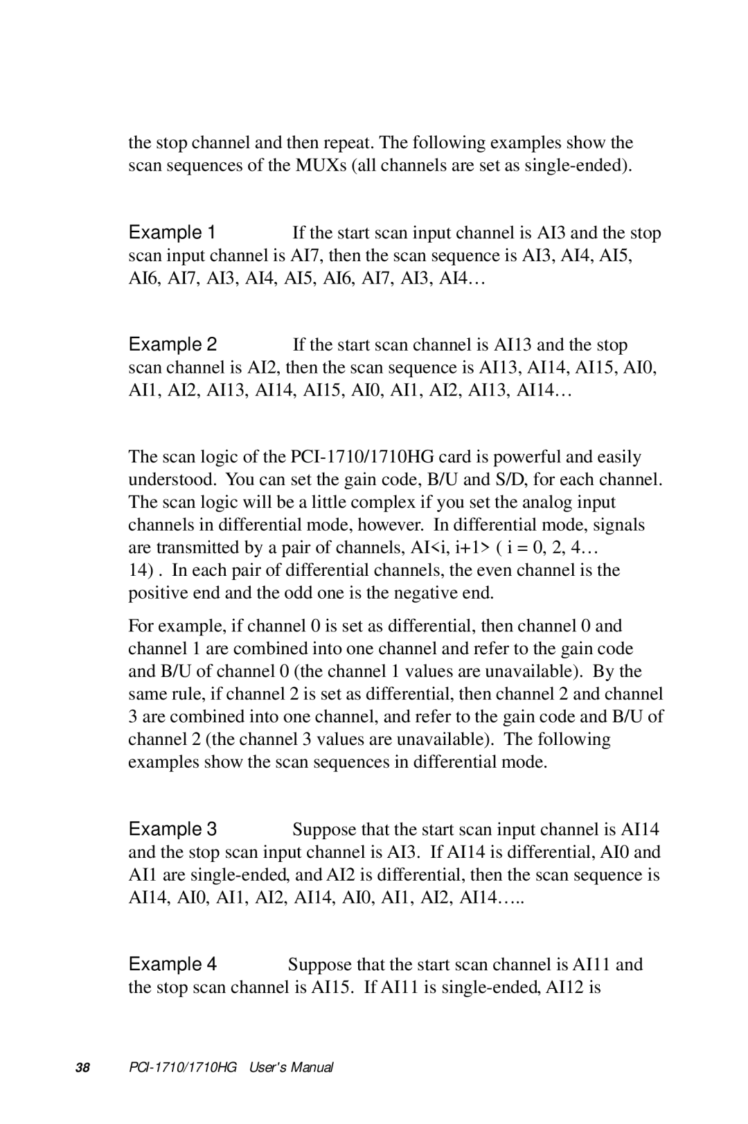 Advantech PCI-1710 user manual Example 