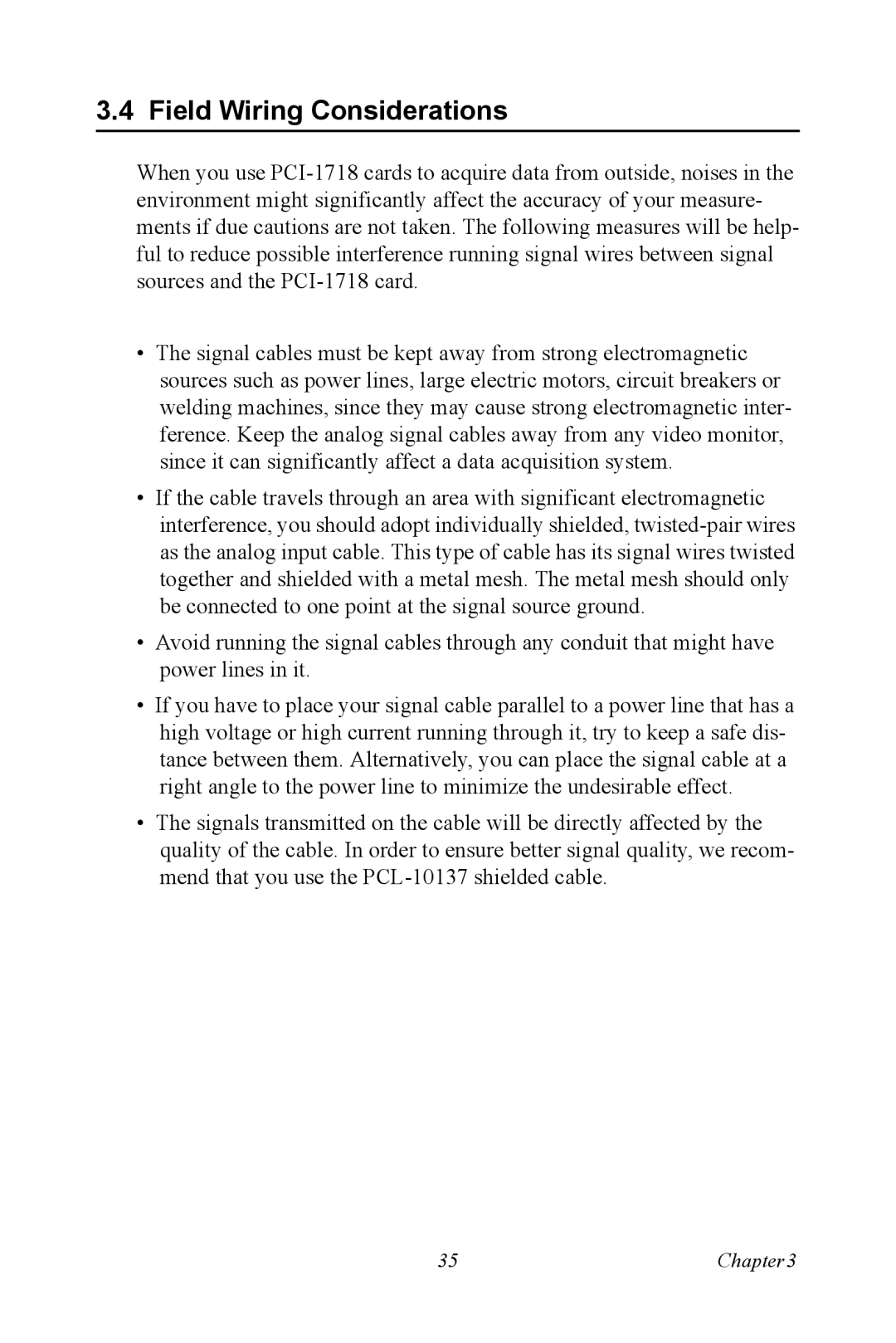 Advantech PCI-1718 Series user manual Field Wiring Considerations 