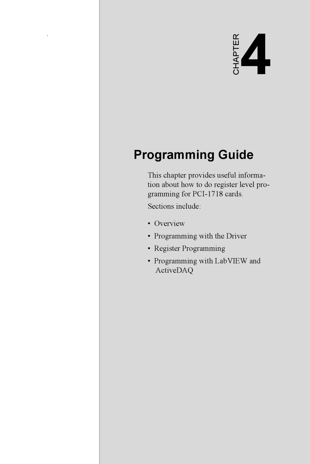 Advantech PCI-1718 Series user manual Programming Guide 