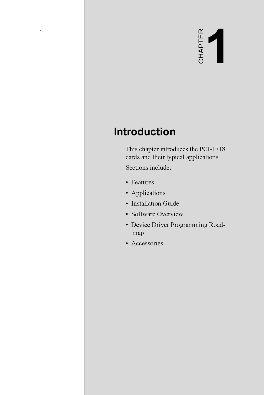 Advantech PCI-1718 Series user manual Introduction 