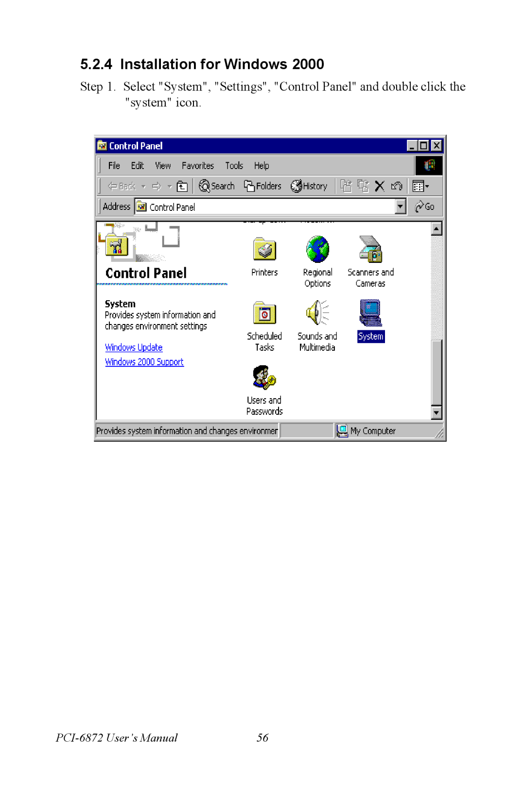 Advantech PCI-6872 user manual Installation for Windows 