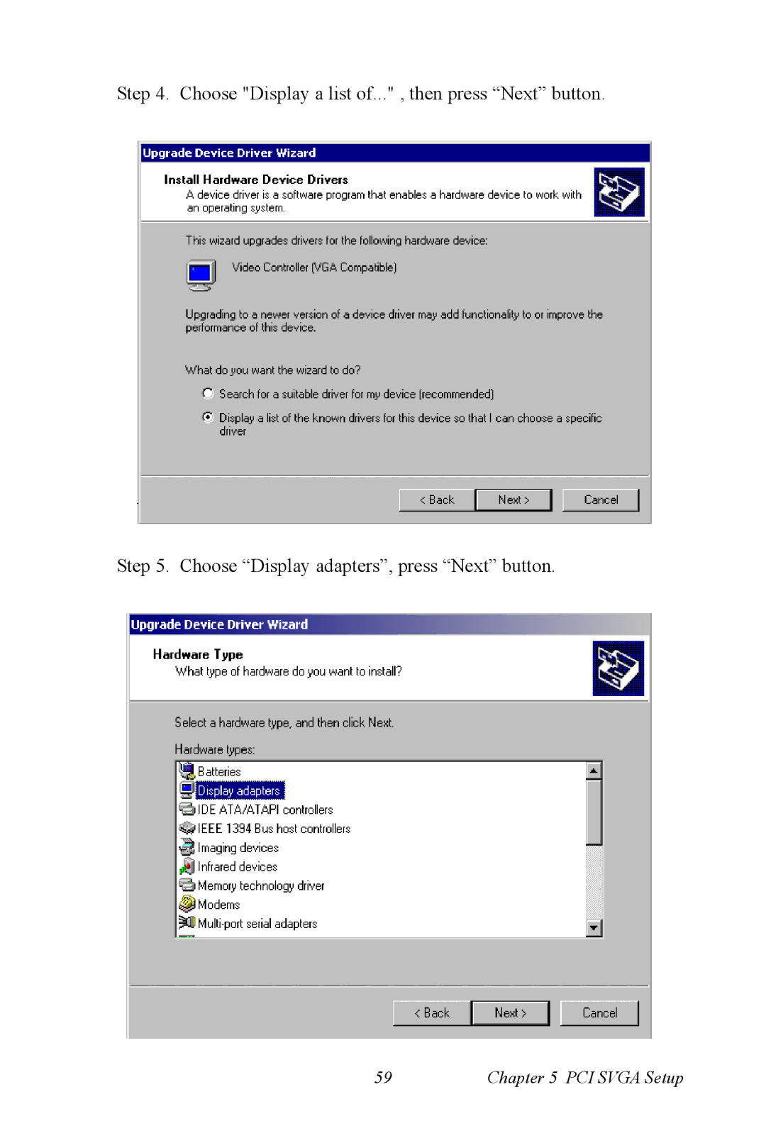 Advantech PCI-6872 user manual PCI Svga Setup 