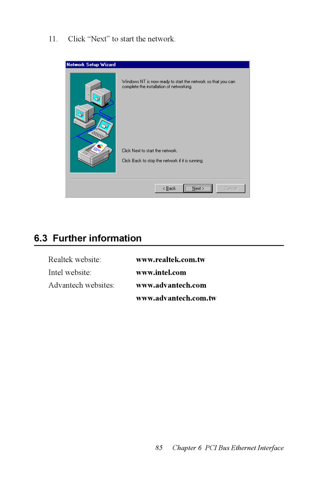 Advantech PCI-6872 user manual Realtek website Intel website Advantech websites 