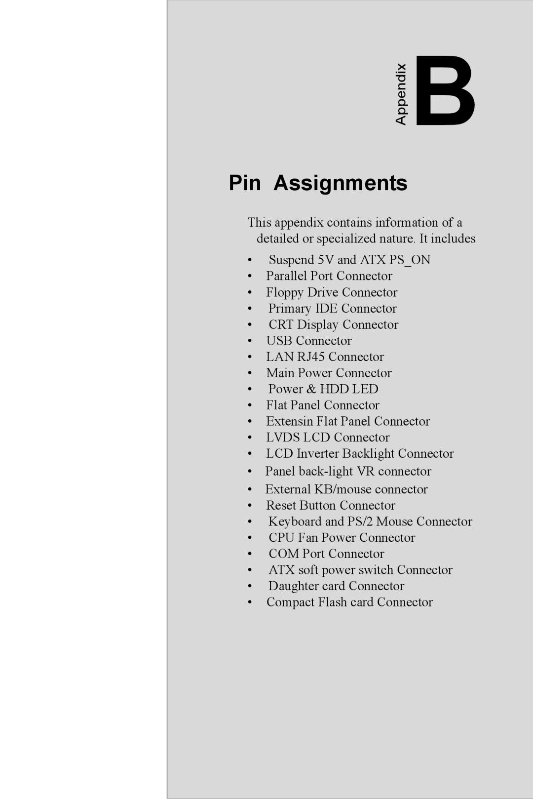 Advantech PCI-6872 user manual Pin Assignments, Appendix 