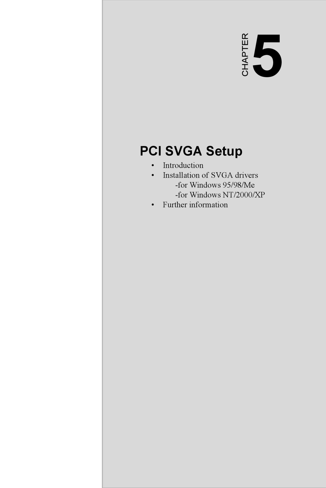 Advantech PCI-6872 user manual PCI SVGA Setup, Chapter 