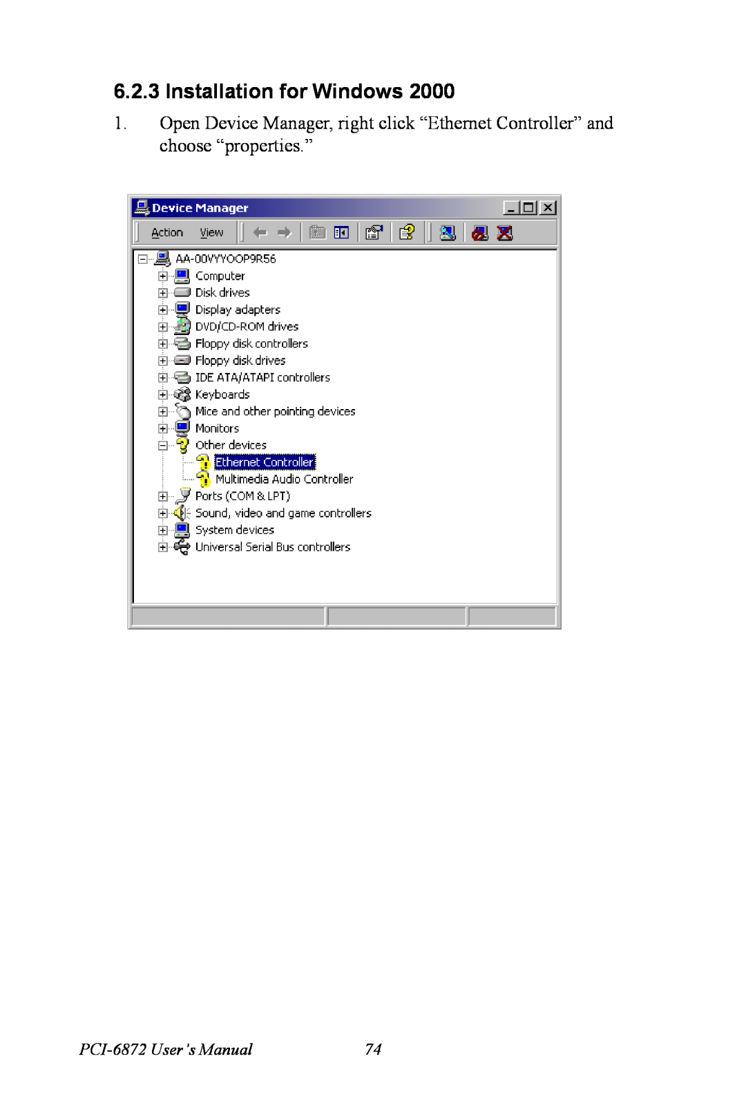 Advantech user manual Installation for Windows, PCI-6872 User’s Manual 