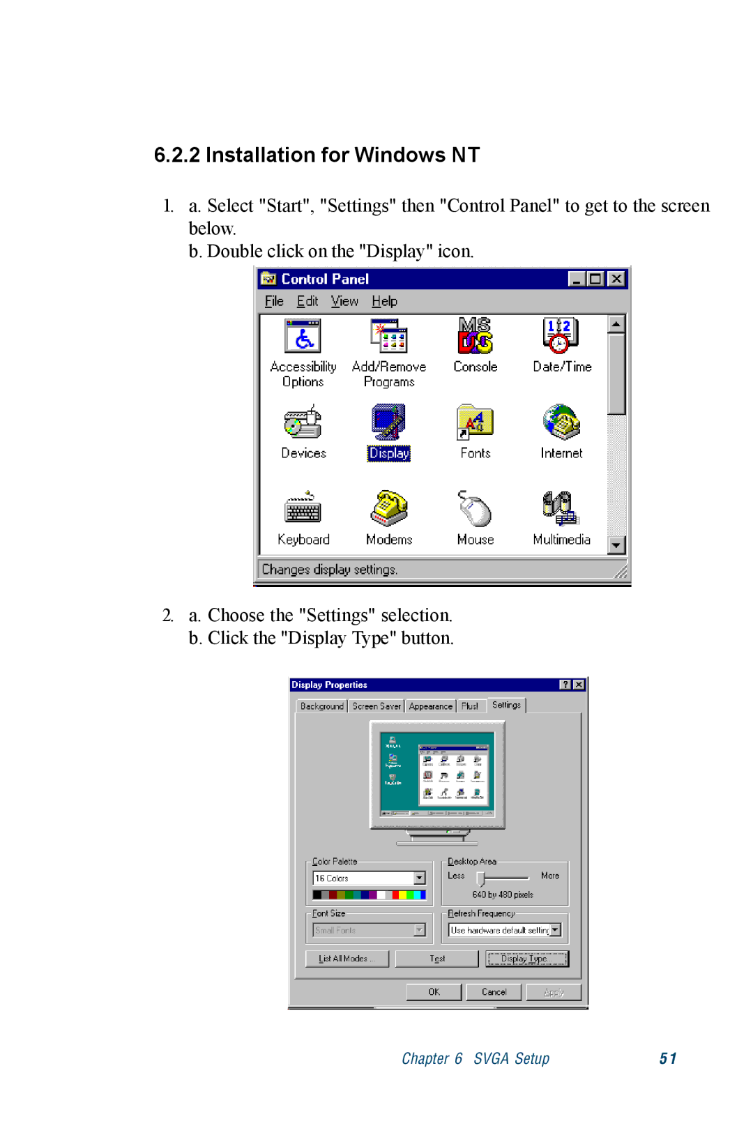 Advantech PCM-3350 Series user manual Installation for Windows NT 