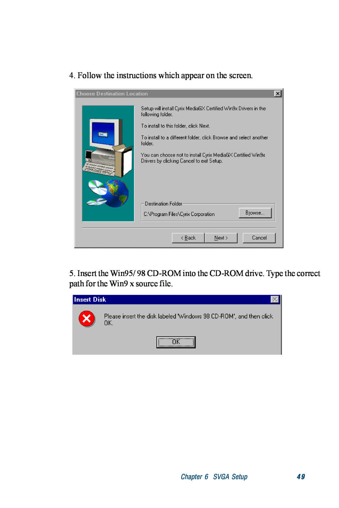 Advantech PCM-3350 Series user manual Follow the instructions which appear on the screen, SVGA Setup 