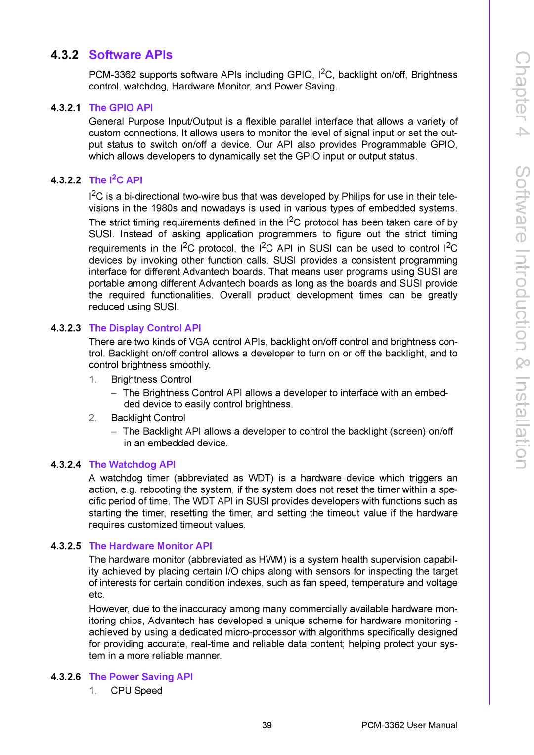 Advantech PCM-3362 user manual Software APIs, Gpio API 