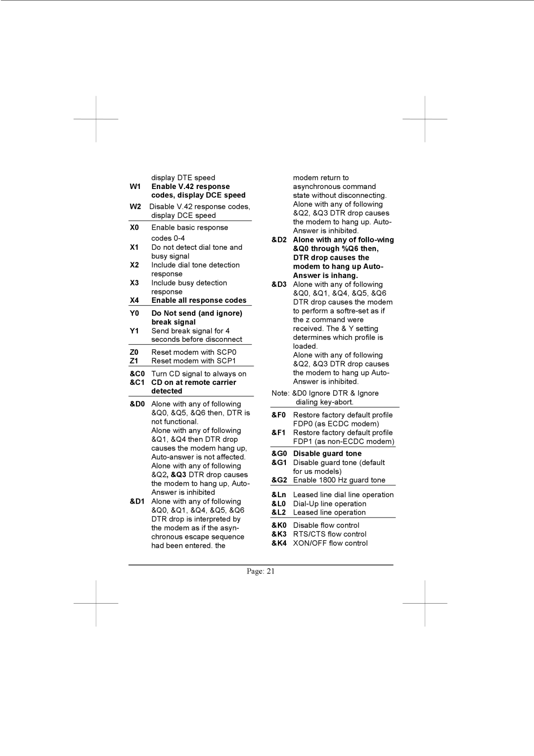 Advantech PCM-3601 user manual W1 Enable V.42 response codes, display DCE speed 