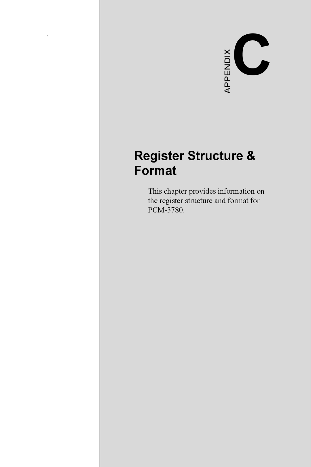 Advantech PCM-3780 manual Register Structure & Format 