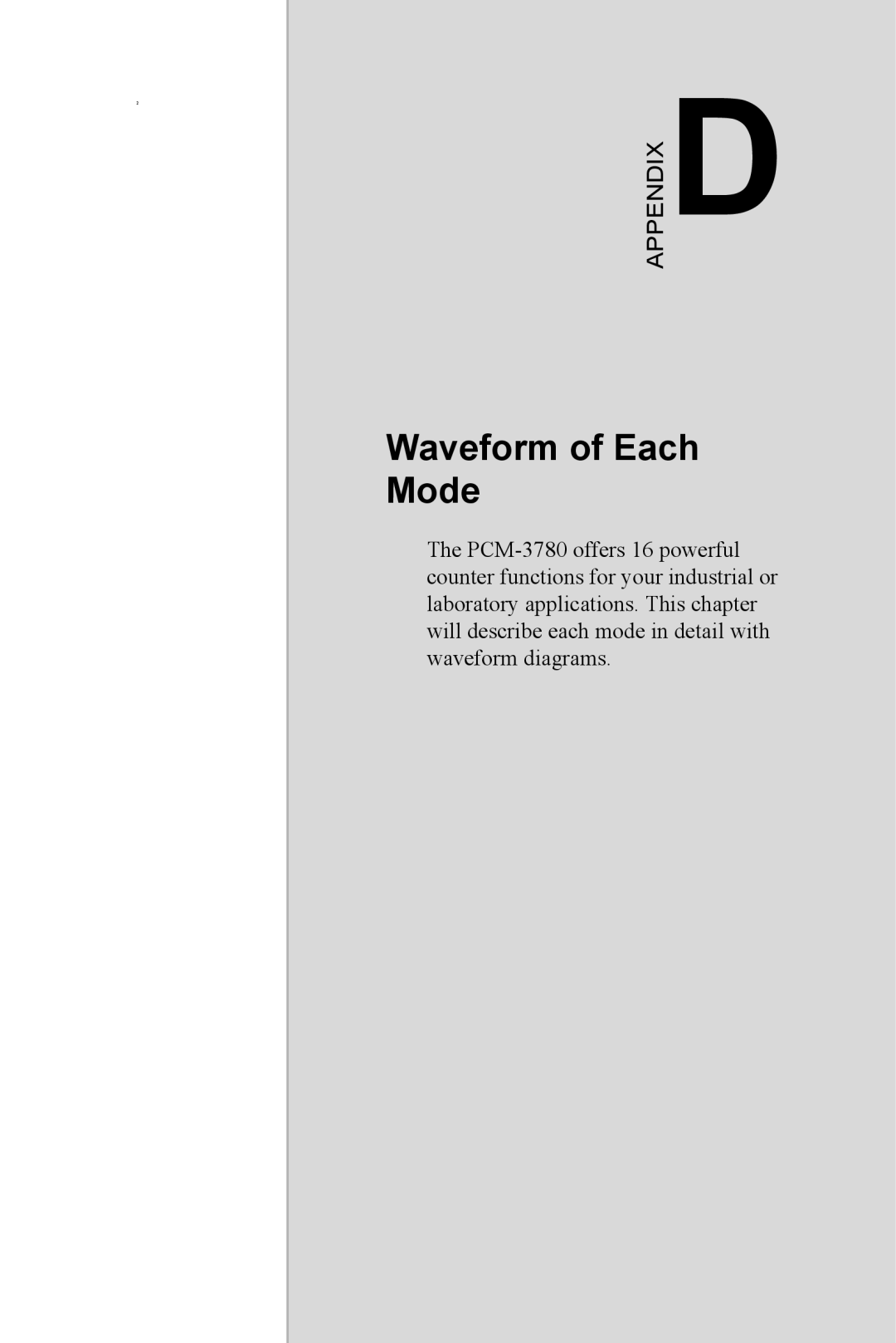 Advantech PCM-3780 manual Waveform of Each Mode 