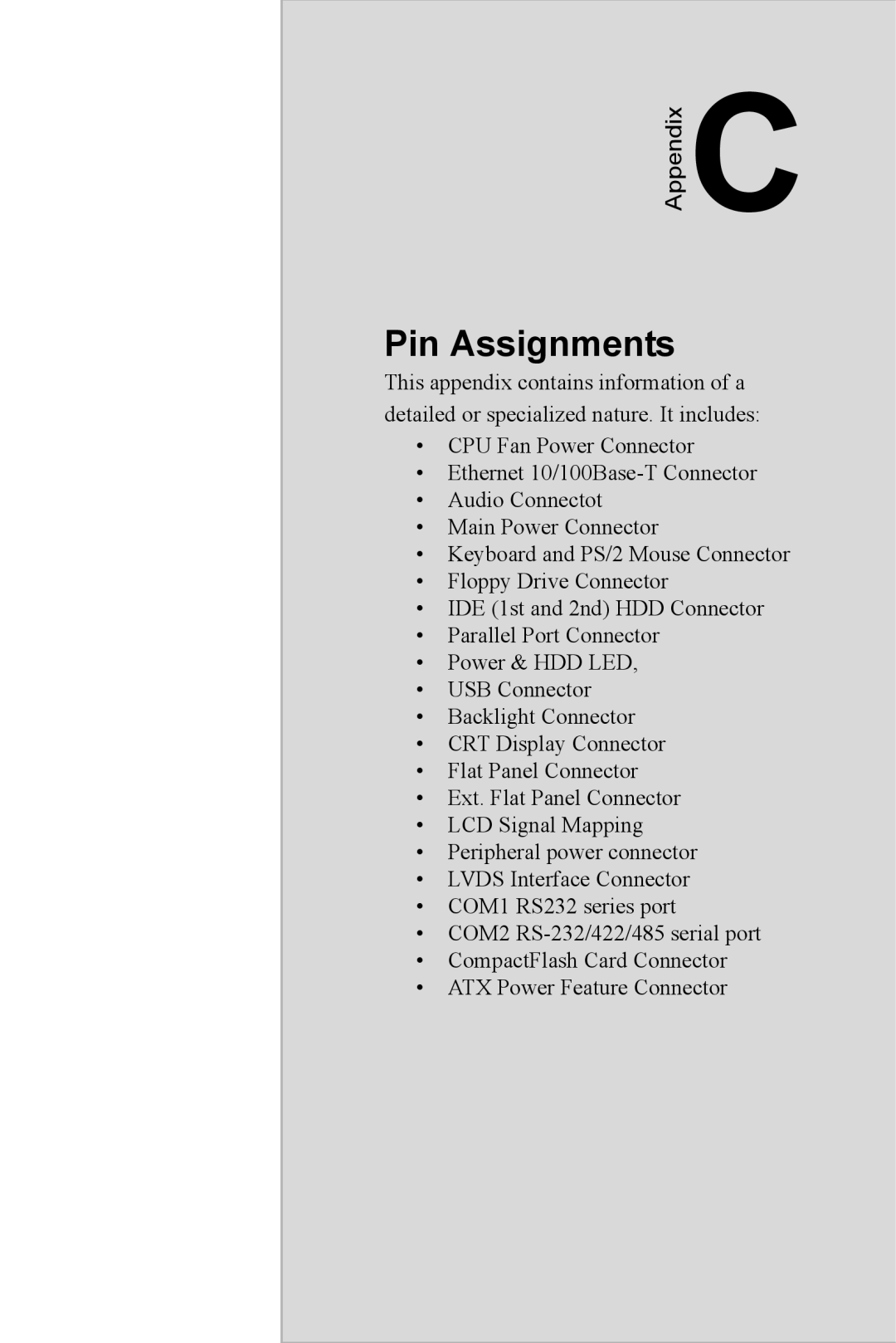 Advantech PCM-9372 user manual Pin Assignments 