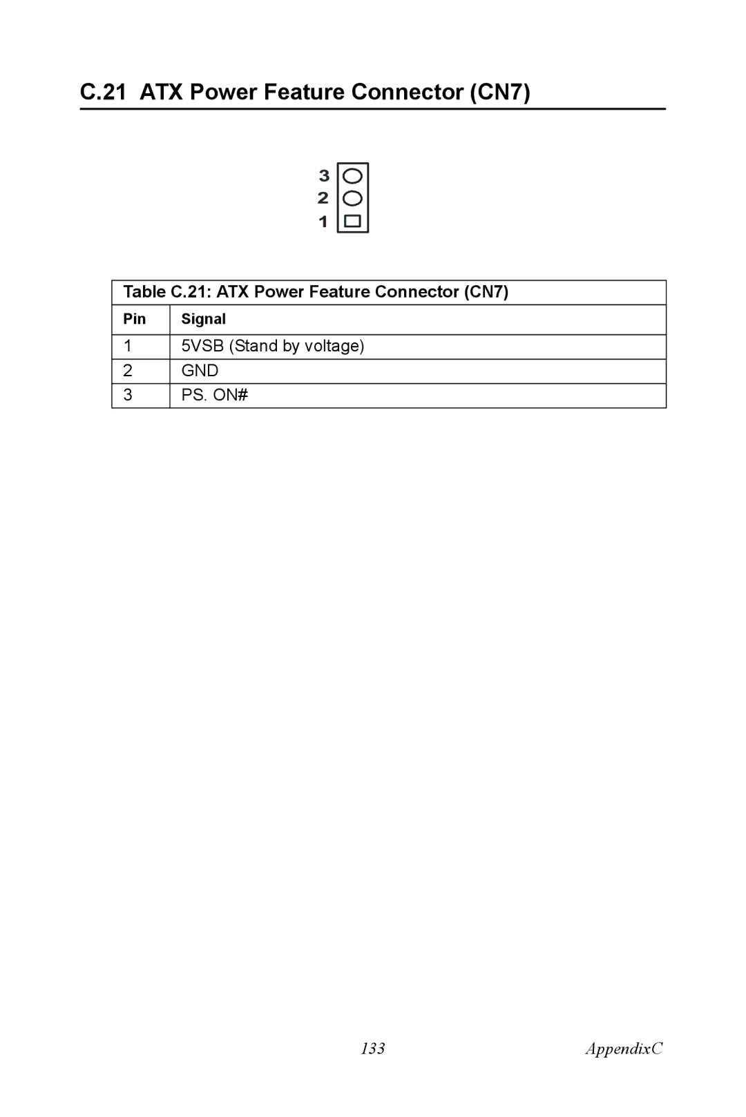 Advantech PCM-9372 user manual ATX Power Feature Connector CN7 