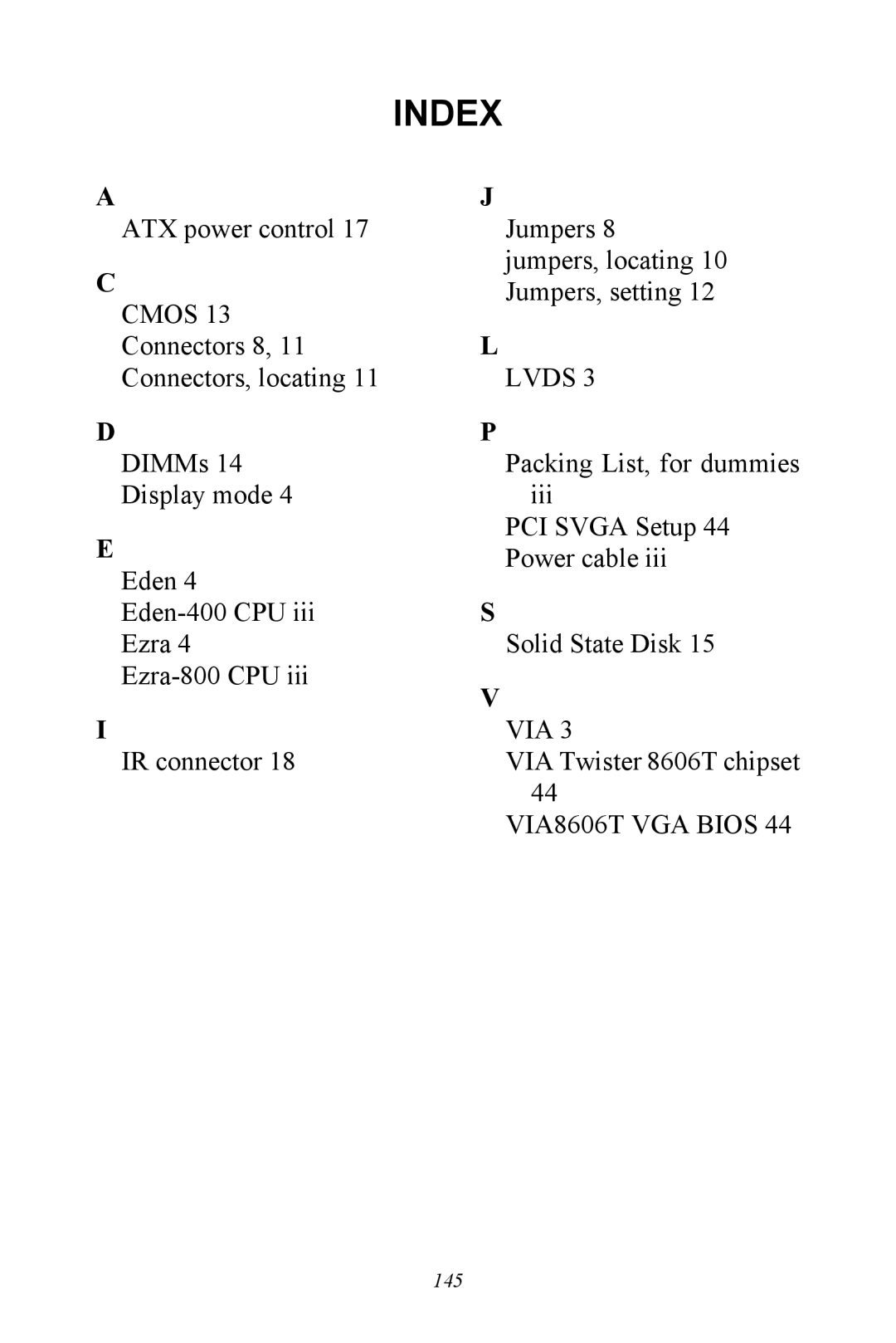 Advantech PCM-9372 user manual Index 