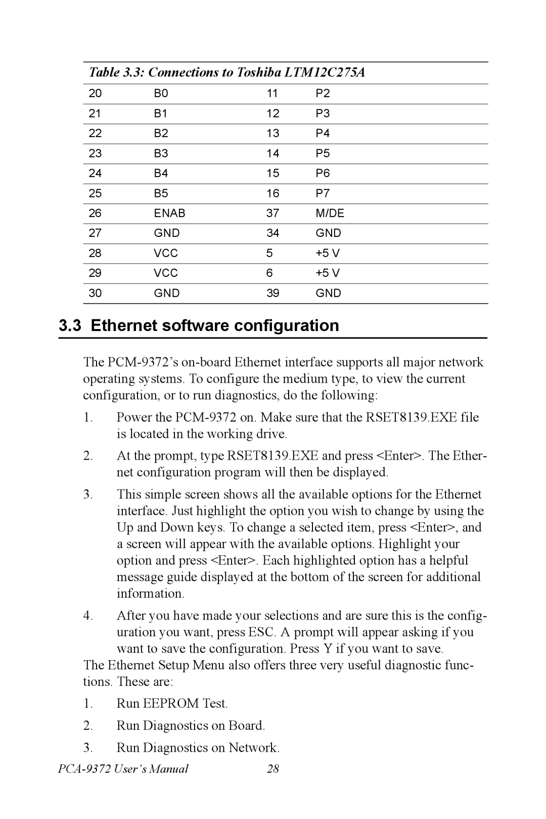 Advantech PCM-9372 user manual Ethernet software configuration 