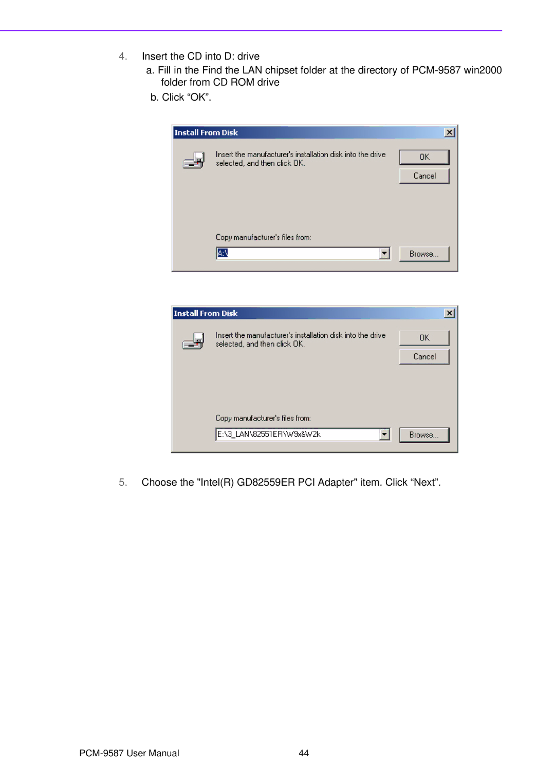 Advantech PCM-9587 user manual 