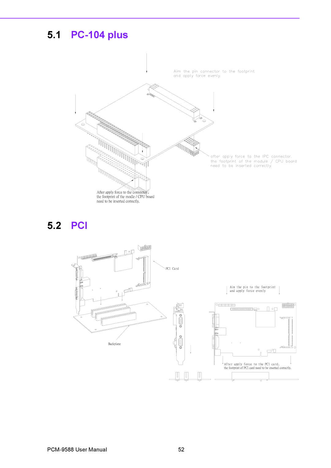 Advantech PCM-9588 user manual PC-104 plus, Pci 