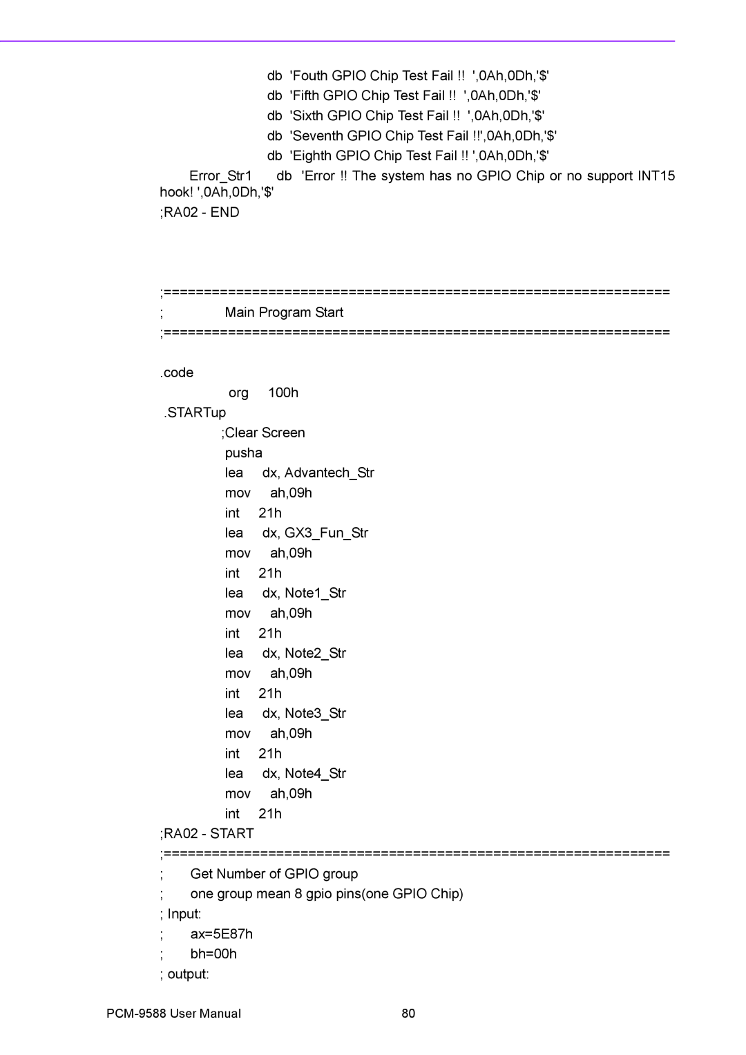 Advantech PCM-9588 user manual RA02 Start 