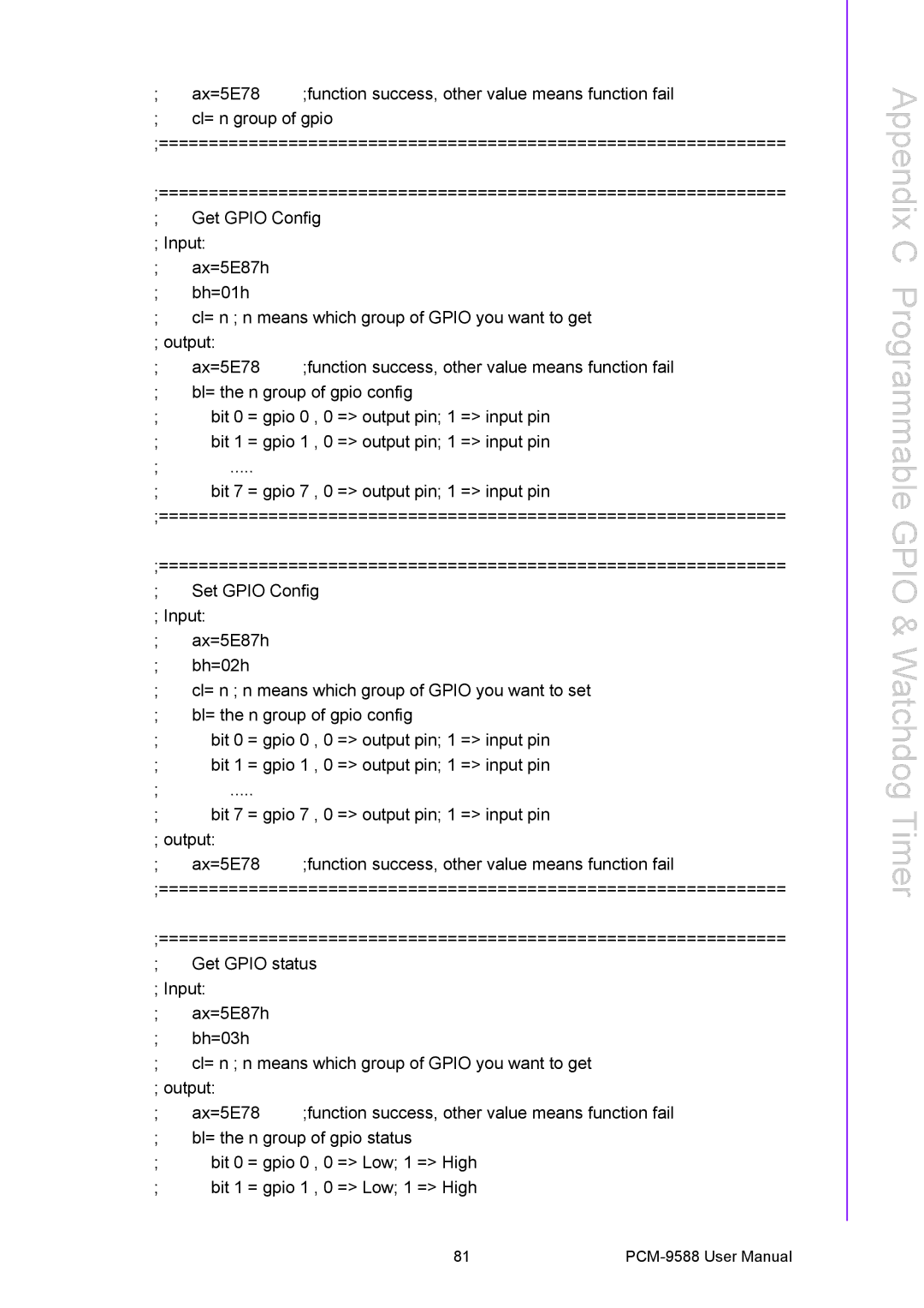 Advantech PCM-9588 user manual Ax=5E78 