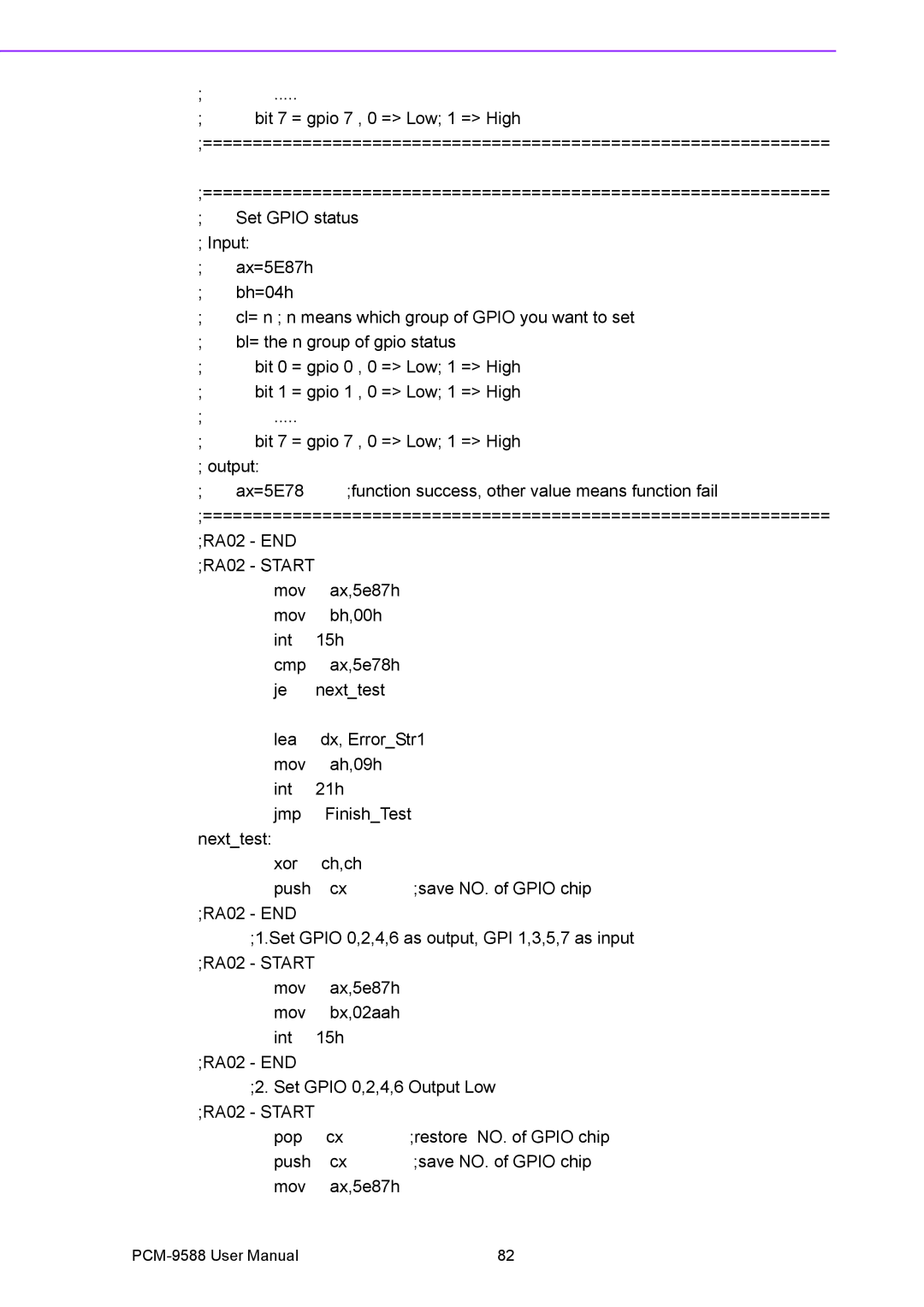 Advantech PCM-9588 user manual RA02 Start 