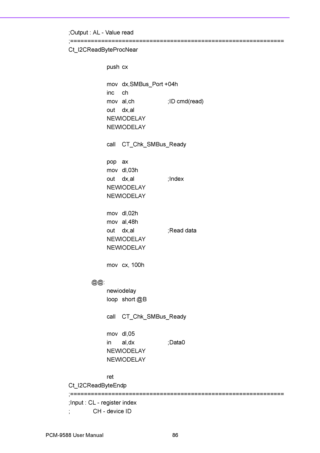 Advantech PCM-9588 user manual Newiodelay 