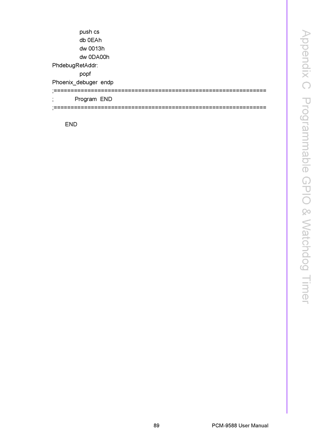 Advantech PCM-9588 user manual End 