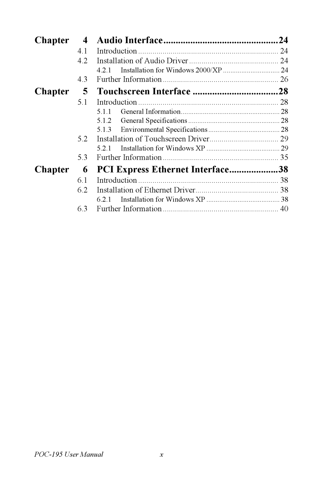 Advantech POC-195 user manual Chapter Audio Interface 