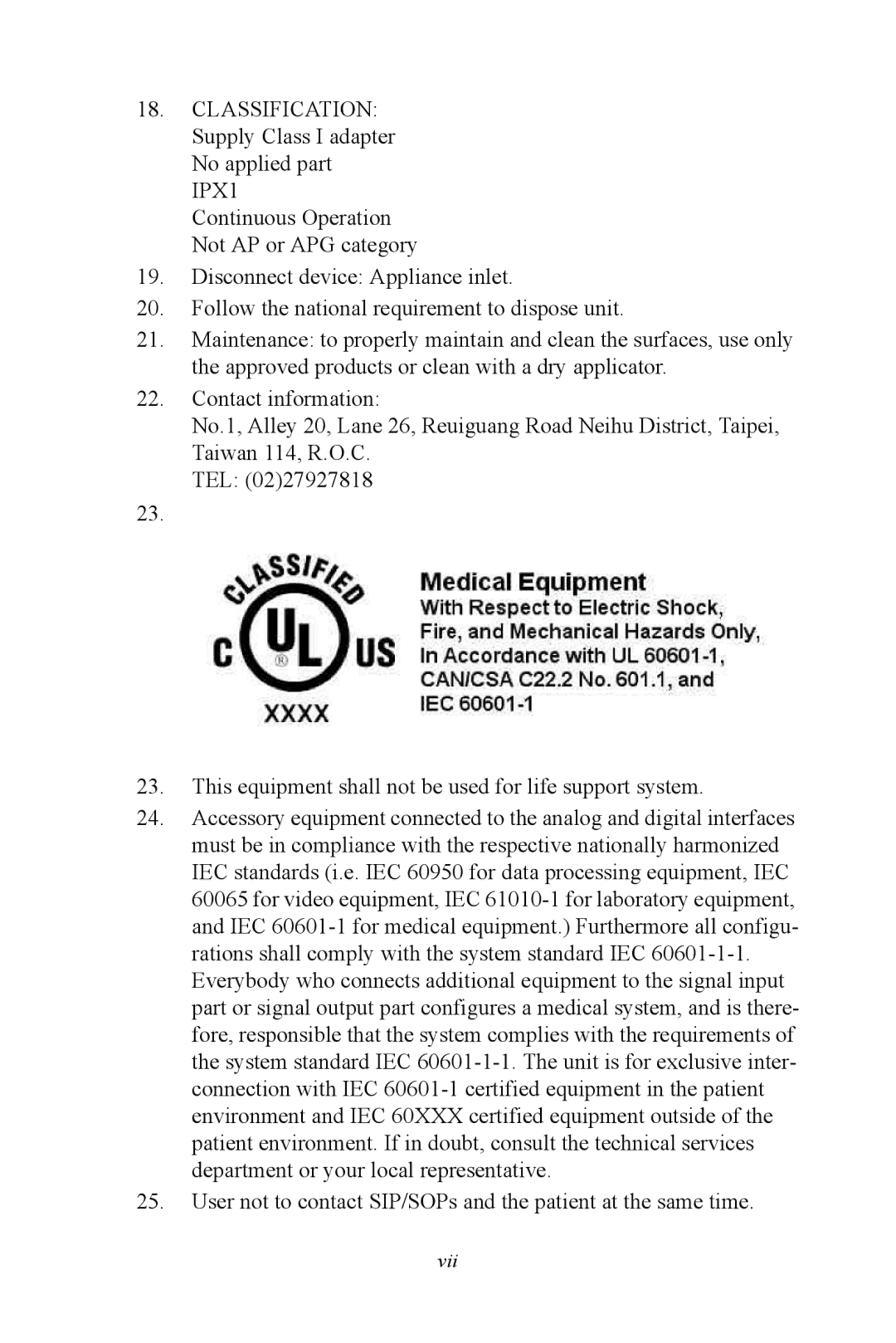 Advantech POC-195 user manual Vii 