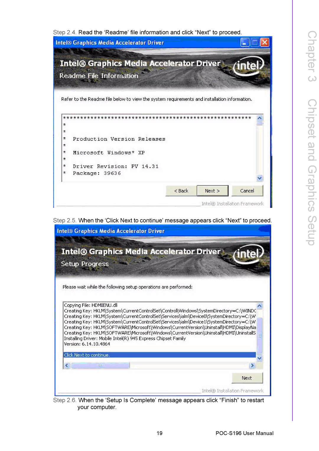 Advantech POC-S196 manual Chipset and Graphics Setup 