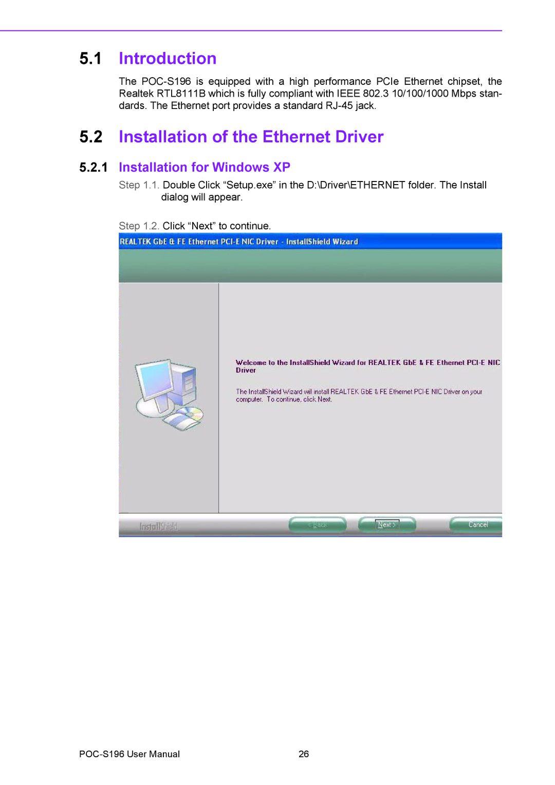 Advantech POC-S196 manual Introduction, Installation of the Ethernet Driver 