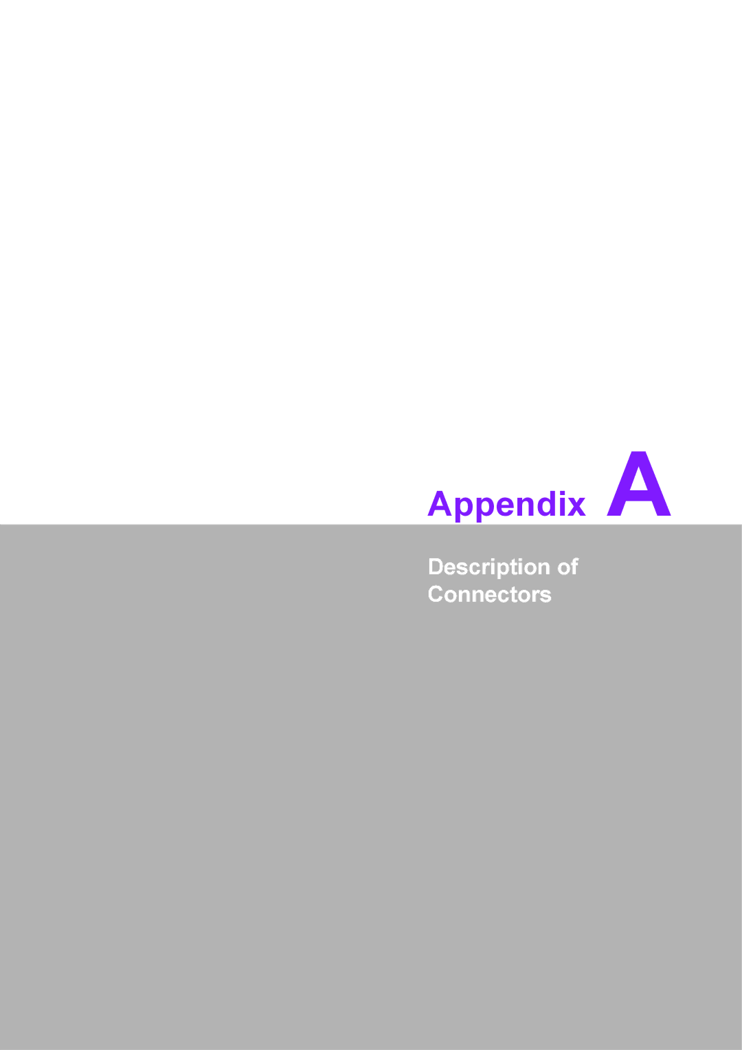 Advantech POC-S196 manual Appendix a, Description Connectors 