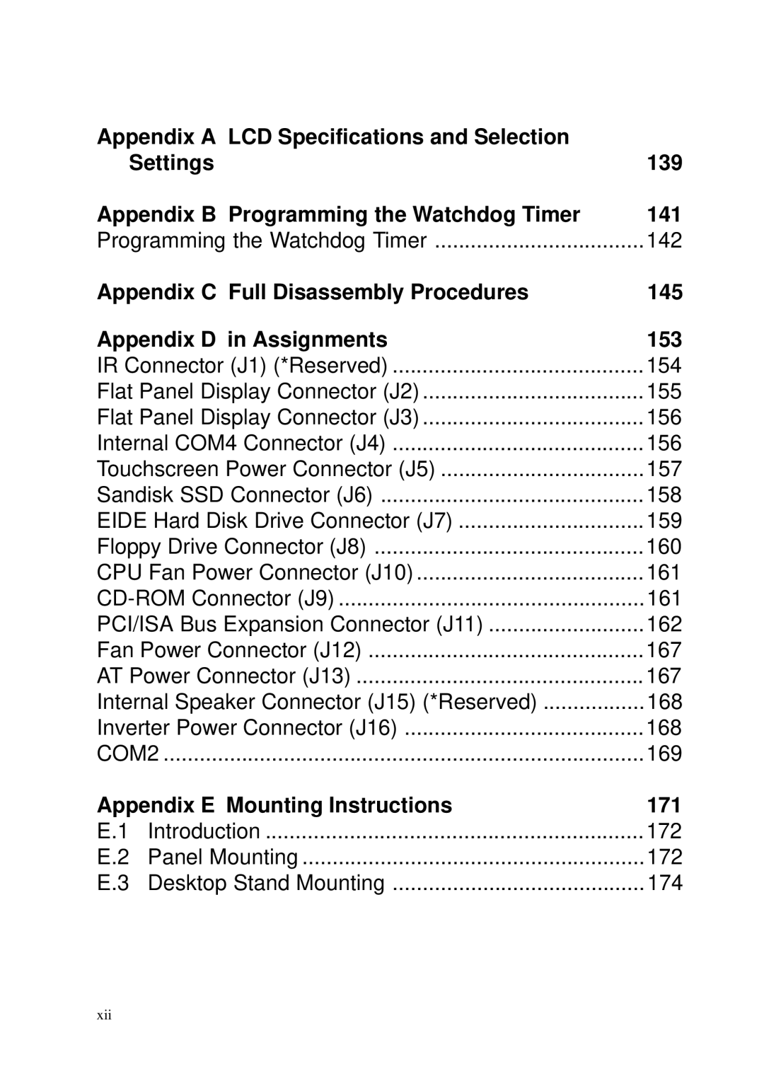 Advantech PPC-150 manual Appendix E Mounting Instructions 171 