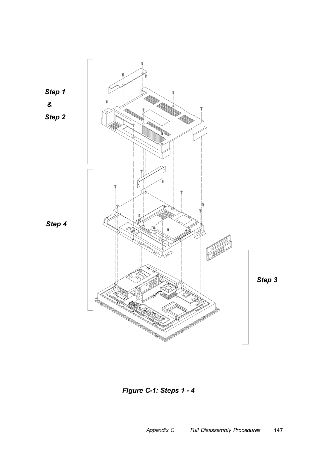 Advantech PPC-150 manual Figure C-1 Steps 1 