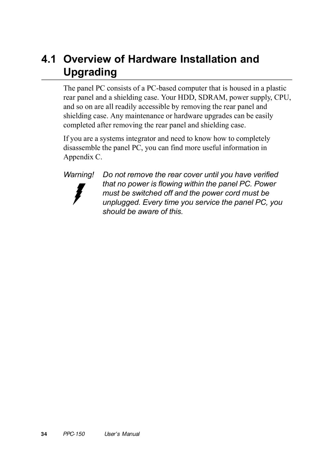 Advantech PPC-150 manual Overview of Hardware Installation and Upgrading 