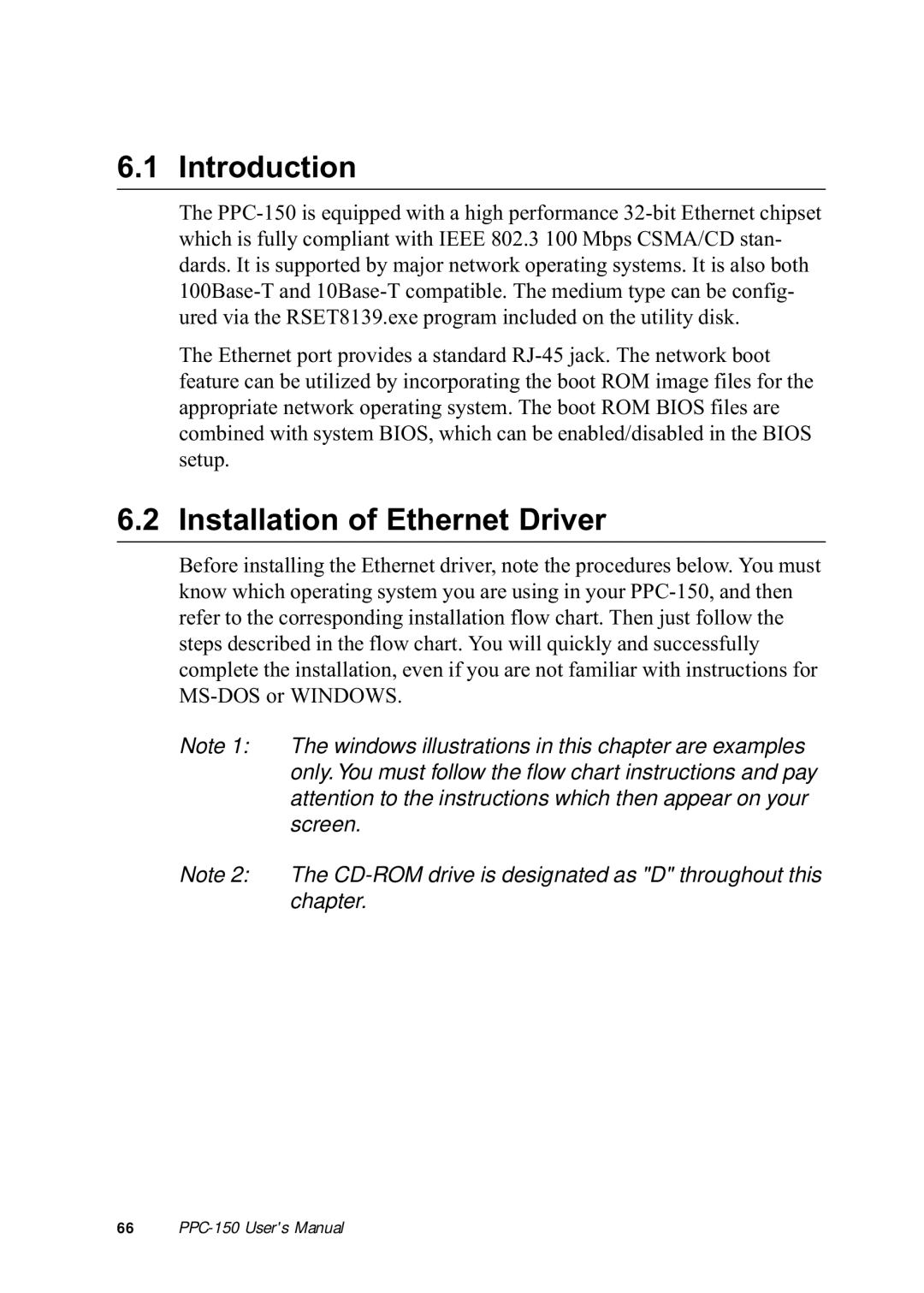 Advantech PPC-150 manual Introduction, Installation of Ethernet Driver 