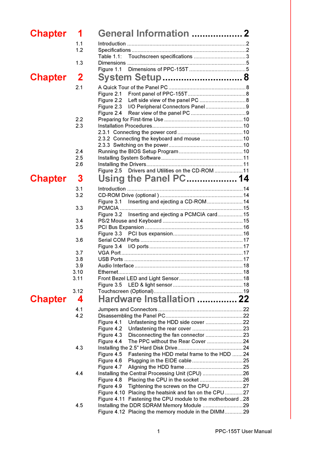 Advantech PPC-155T user manual Chapter, Using the Panel PC 