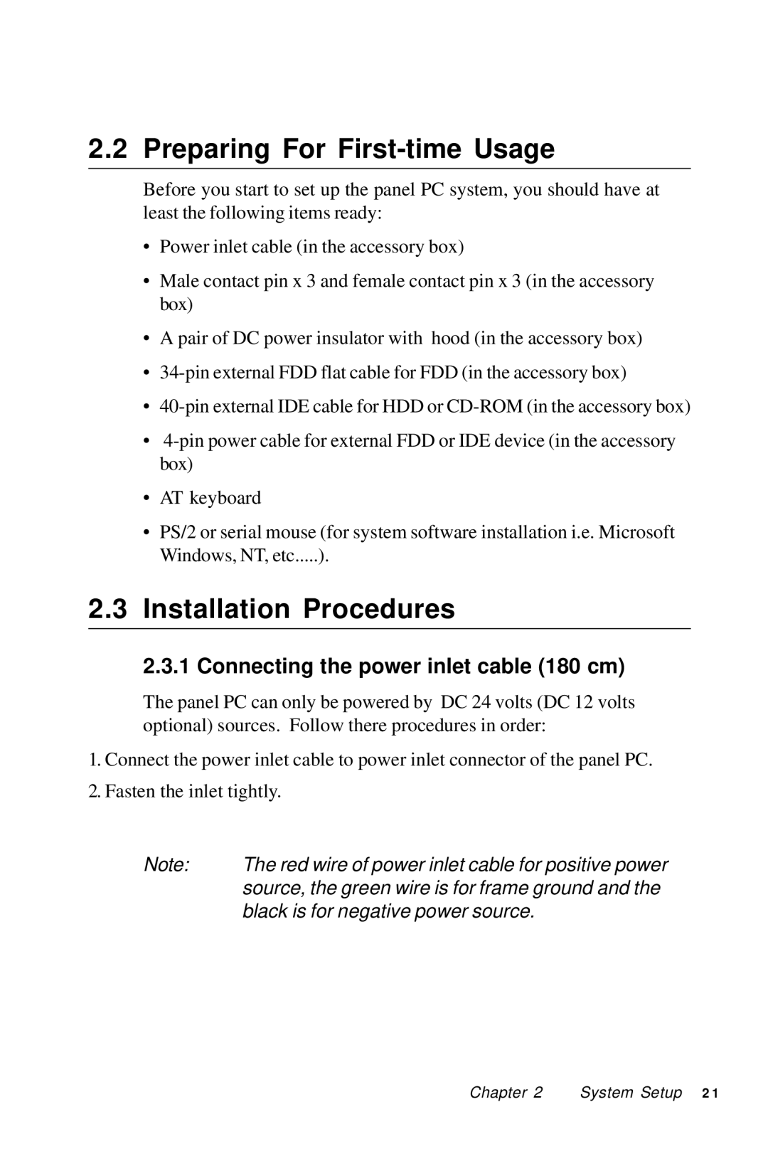 Advantech PPC-A84/A120-X5X user manual Preparing For First-time Usage, Installation Procedures 