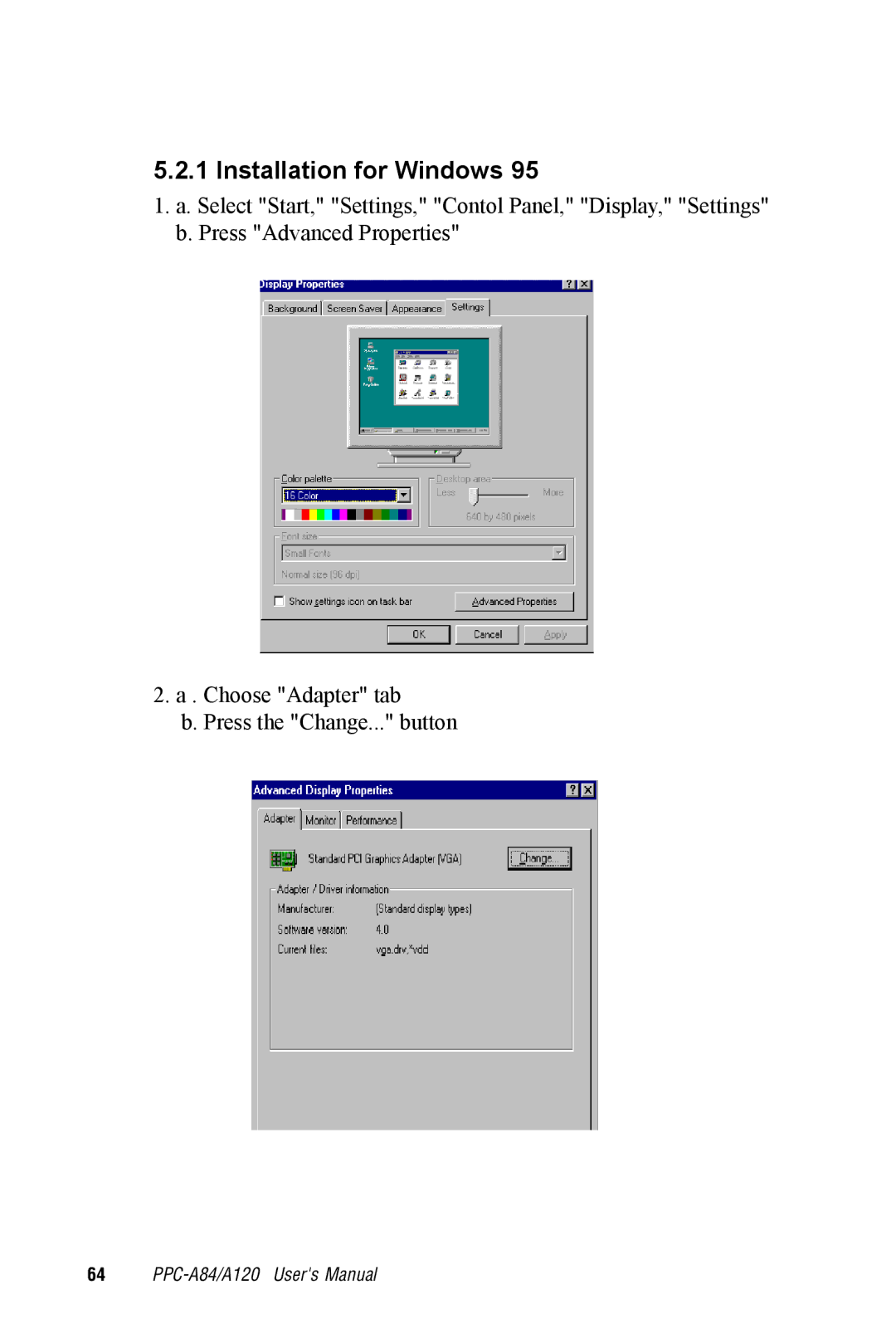 Advantech PPC-A84/A120-X5X user manual Installation for Windows 