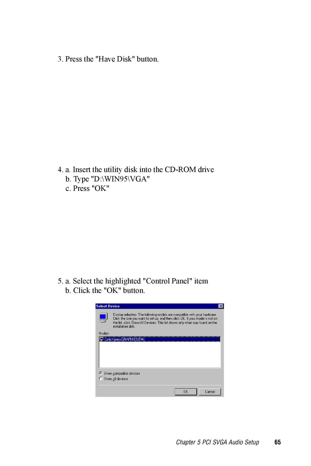 Advantech PPC-A84/A120-X5X user manual PCI Svga Audio Setup 