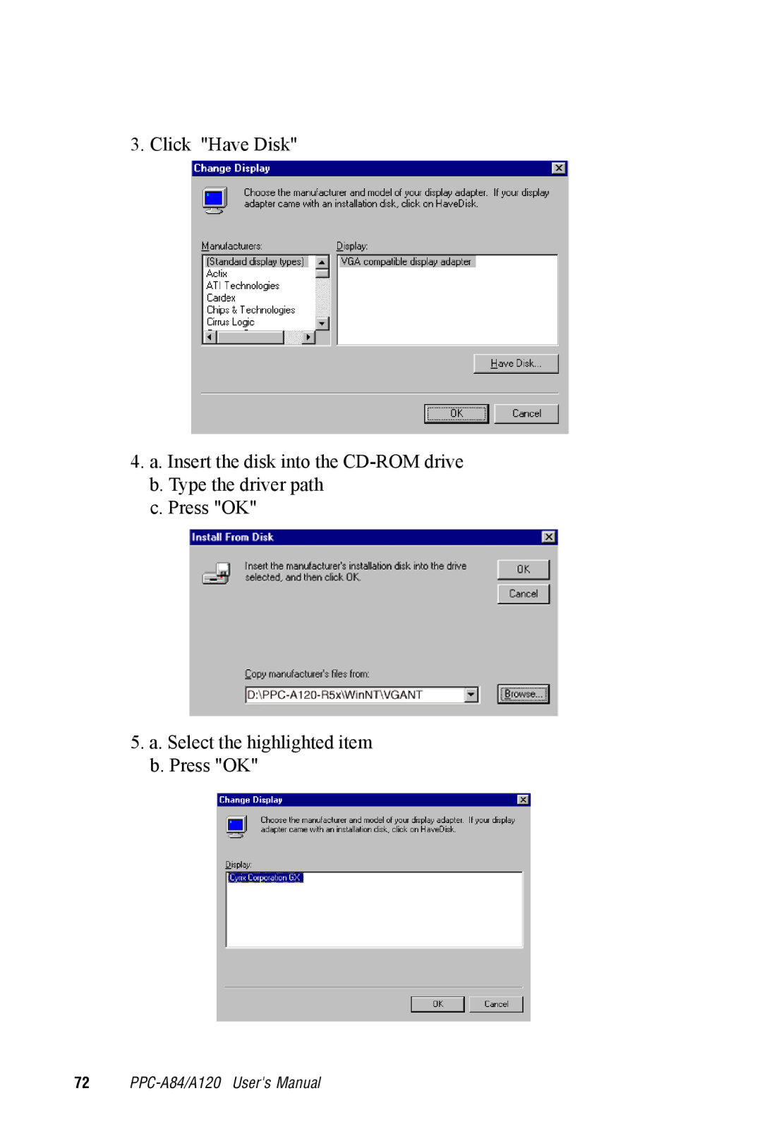 Advantech PPC-A84/A120-X5X user manual 