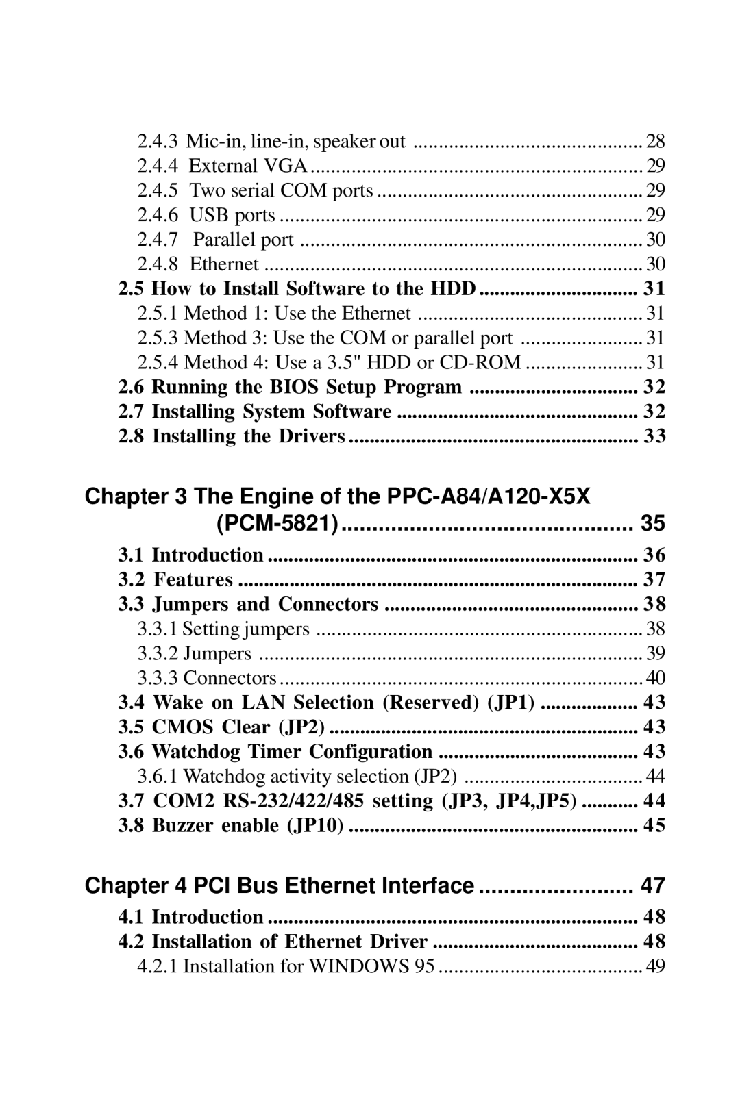 Advantech user manual Engine of the PPC-A84/A120-X5X PCM-5821 