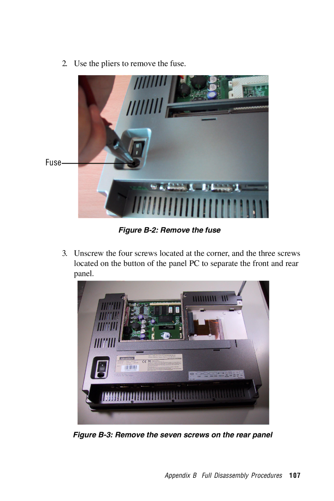 Advantech PPC-S123 manual Fuse 