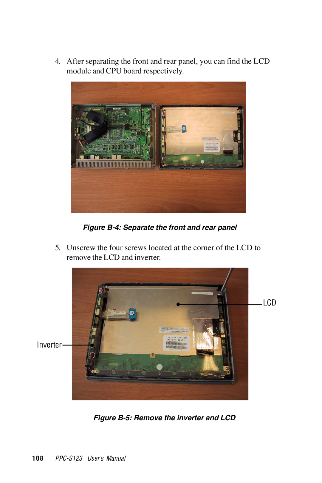 Advantech PPC-S123 manual Lcd 