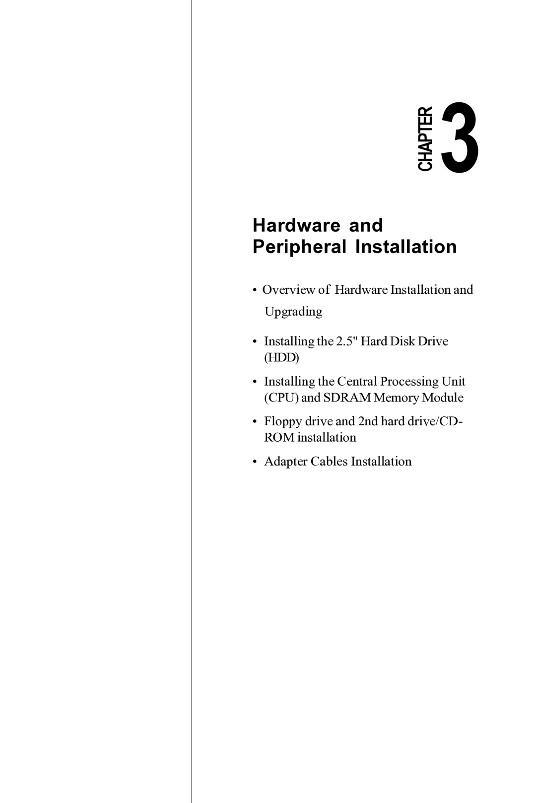 Advantech PPC-S123 manual Hardware and Peripheral Installation 