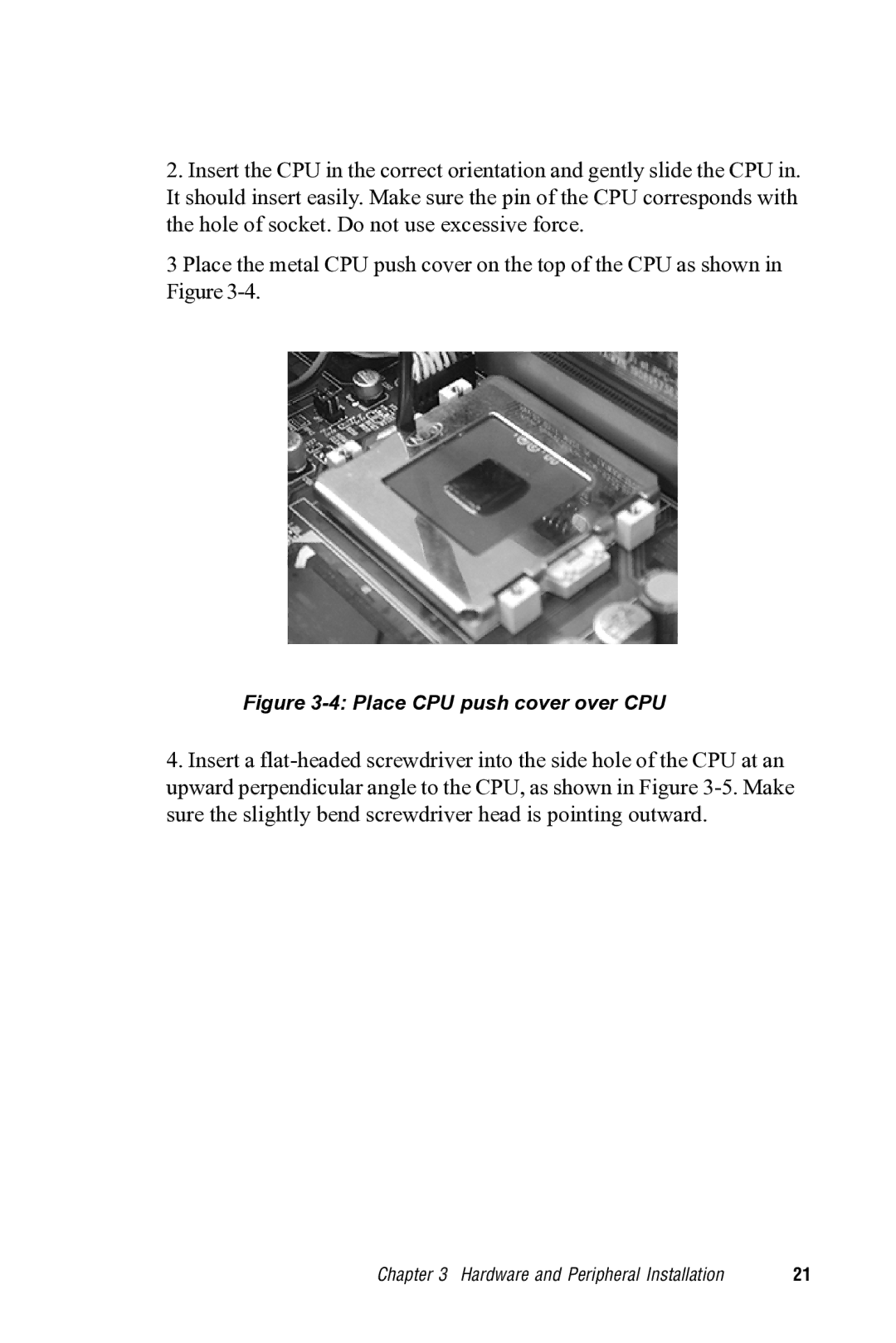 Advantech PPC-S123 manual Place CPU push cover over CPU 